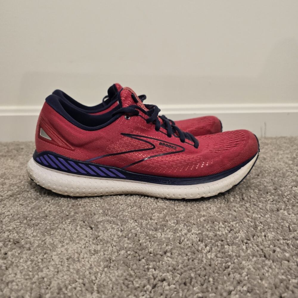 Brooks Glycerin GTS 19 Running Shoes Womens Sz 12 B Pink / Navy - Picture 3 of 7